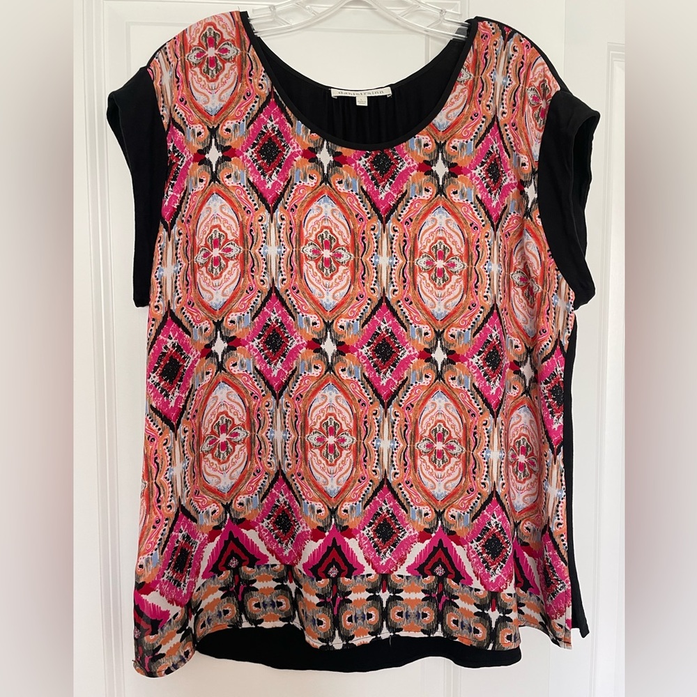 Daniel Rainn | Cap Sleeve Scoop Neck Casual Top | Sz L